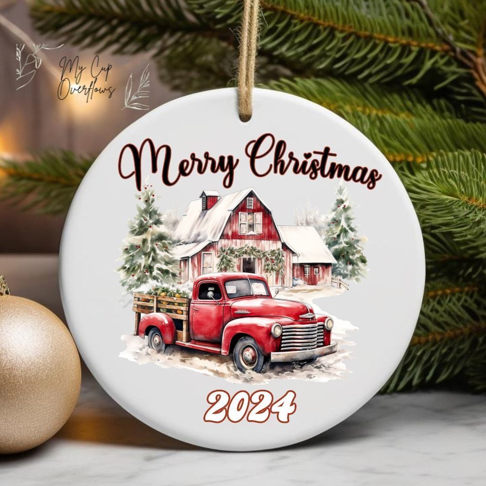 Merry Christmas 2024 Ornament Sublimation Christmas 2024 Ornament
